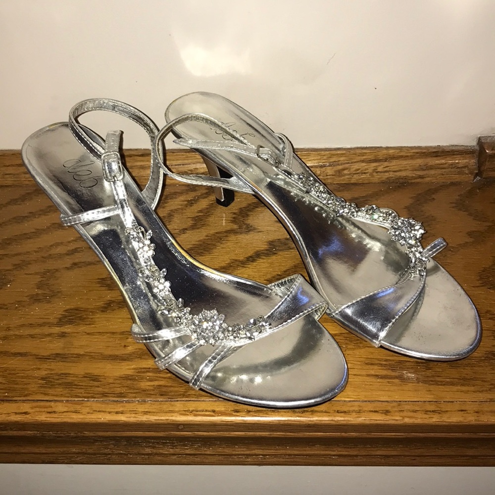 Silver Short Sparkly Heel